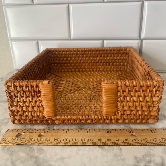 Woven Rattan Napkin Holder Tray - Picture 5 of 6